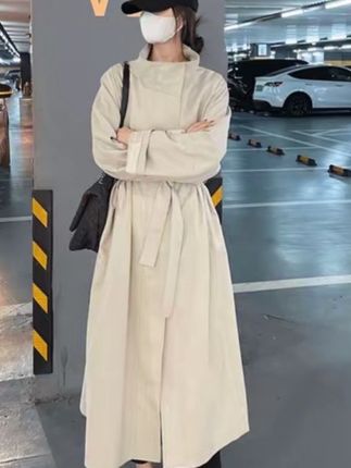 LOSA ROSA秋季慵懒风宽松风衣外套女新款高级垂感休闲中长款大衣#新款#休闲#气质#显瘦#秋季