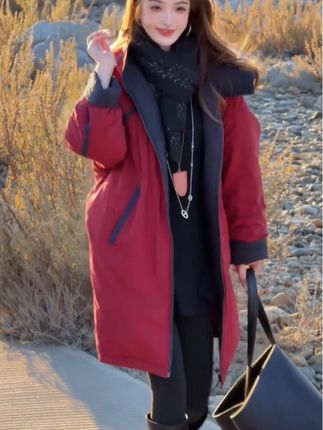 #大码女装 #棉服外套 #两面穿棉服 #时尚休闲穿搭 #中长款棉服