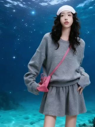颖子定制【海底星空】休闲慵懒风圆领羊毛上衣宽松显瘦A字裙 9825#装修好的房子孕妇能住吗 #新生儿疫苗接种 #宝宝过敏性鼻炎 #运动发育落后