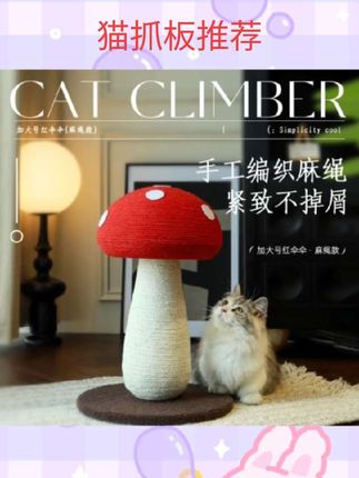#猫抓板 红蘑菇猫抓板加大号全剑麻中型猫爬架不占空间彩色麻绳耐抓不掉屑#猫抓板 #猫抓板推荐