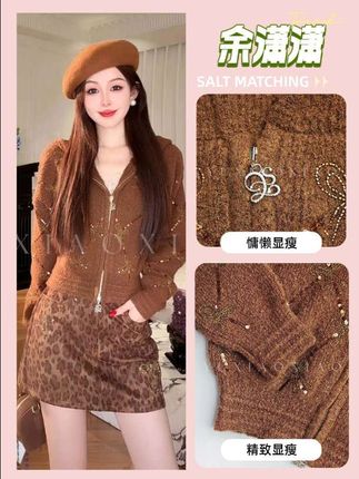 #来抖音商城双11领超级补【焦糖可露丽】绵羊毛混纺菱格珠片刺绣蝴蝶结连帽毛衣外套#秋冬都市硬核穿搭#整个时尚圈都在等入chi#每日分享#ootd