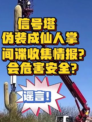 【辟谣】信号塔伪装成仙人掌是间谍收集情报?会危害安全?谣言! #正能量 #老百姓关心的话题 #信号塔 #安全 #伪装