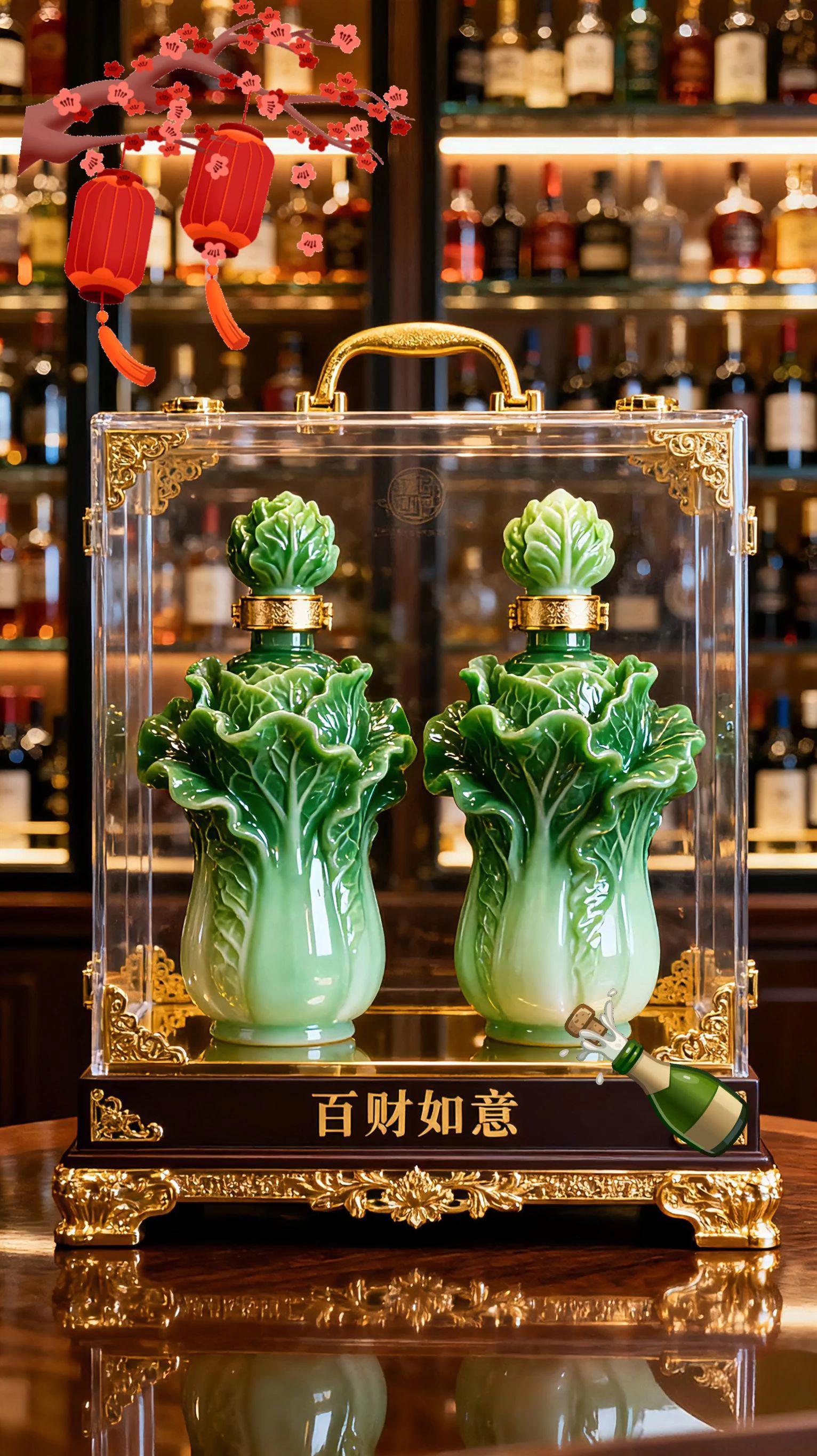 这瓶翡翠玉白菜酒把中式美学发挥极致!🥂。谁收到这样的酒礼会不心动啊!最近挖到的「翡翠玉白菜清香原浆酒」,从颜值到口感都长在我的审美点上,宴请送礼都超有排面~倒酒的瞬间直接被香到!透亮的酒水顺着瓶口缓缓流入碧绿陶瓷杯,清香混着淡淡的粮食香扑面而来,完全没有刺鼻感~ 搭配桌上的大盘美食,举杯时能看到酒液在杯壁轻晃,抿一口顺滑不辣喉,回甘带着清甜,连平时不喝酒的朋友都忍不住多喝两口~这瓶酒不仅是饮品,摆在家里当装饰都超养眼!#好酒推荐 #醇享粮酿造 #高档大气上档次 #美酒 #品酒品人生@抖加🔥上热门🔥dou+🔥热点宝