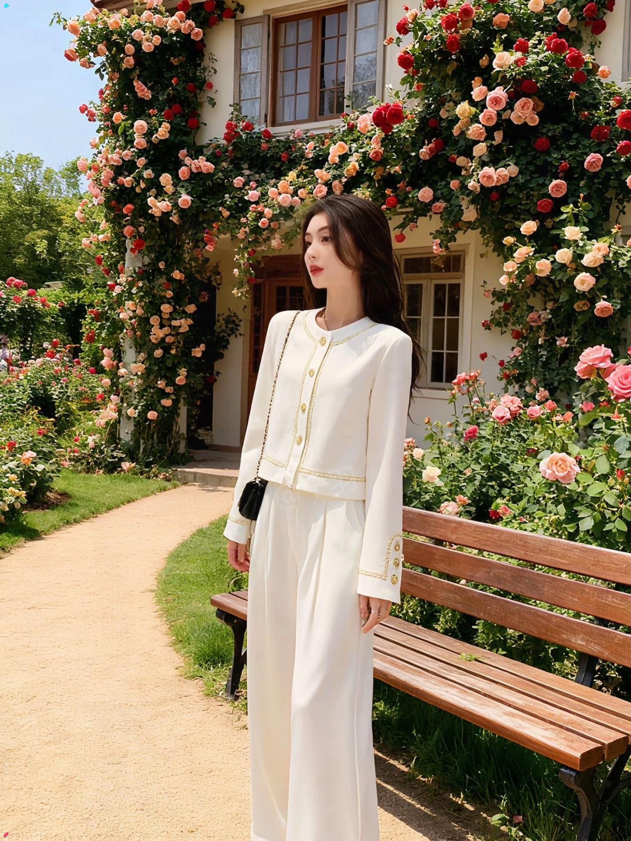 #女装 小香风套装,你穿起来就是这种简单大方、干净利索的气质。#高级感穿搭 #变美变瘦变好看 #小香风套装 #上热门抖音小助手 @'陈沿霏儿彩绘'🌼