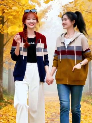 秋风起,落叶黄,漫步在铺满金黄的林间小道,与好友携手同行。🍂✨针织开衫的温暖色调与季节完美融合,条纹设计为整体增添层次感,轻松遮肉又显瘦。阔腿裤与牛仔裤的搭配,既修饰腿型又不失时尚感。小个子也能穿出大气场,微胖身材也能自信闪耀。这个双十一,为你的衣橱添上一抹温暖的色彩吧!#减龄显瘦穿搭 #洋气减龄 #时尚穿搭分享#高级感穿搭 @DOU+上热门 @抖加🔥上热门🔥dou+🔥热点宝 @抖音小助手