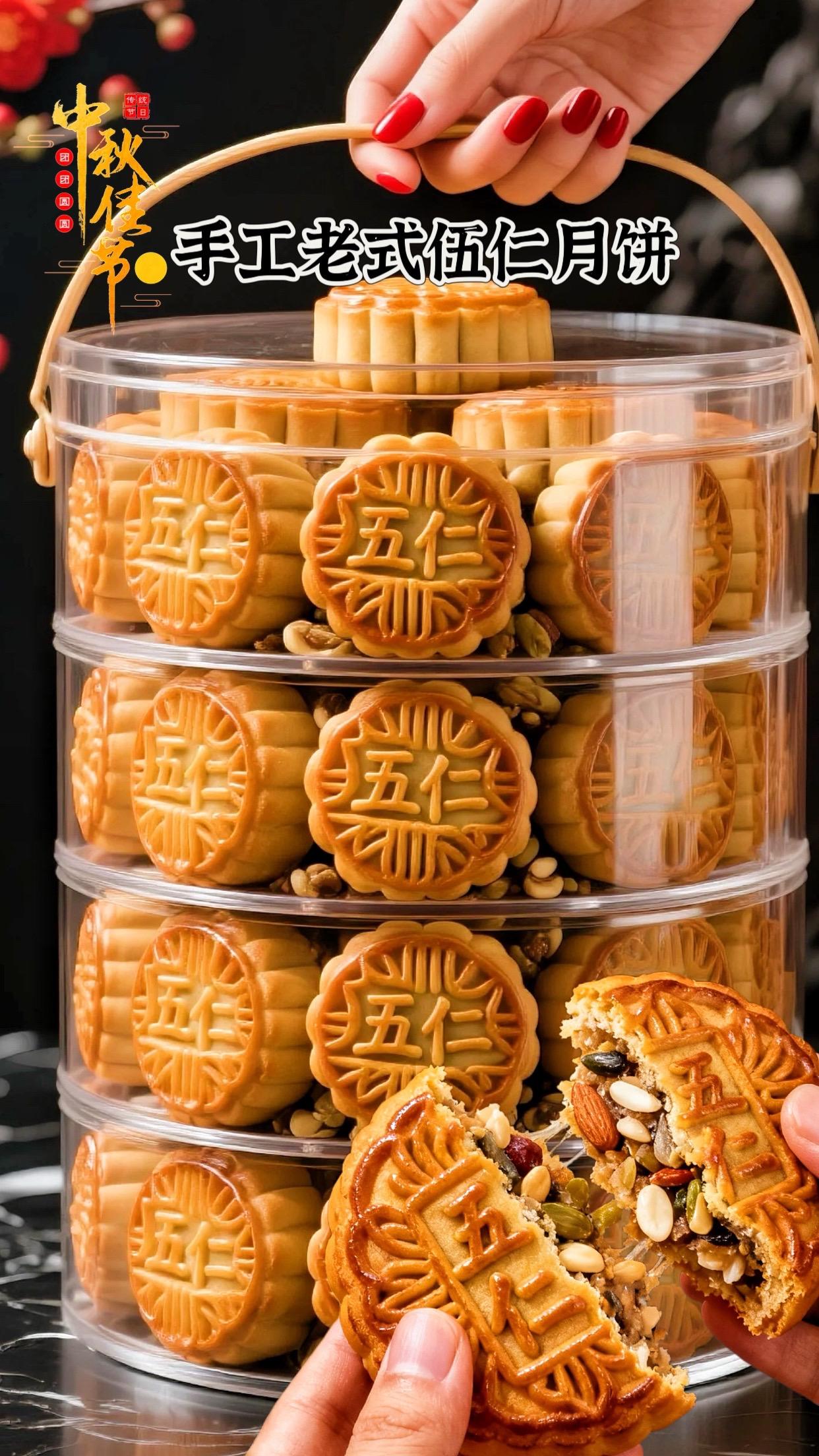 一口五仁,满是中秋味。精选核桃、杏仁、花生、瓜子、芝麻五种果仁,颗颗饱满酥脆,搭配清甜果脯与绵密饼皮。咬下时,坚果的醇香在口中进发,果脯的微甜中和油脂,每一口都是扎实的馅料,口感丰富,超有满足感。不只是月饼,更是记忆里的中秋味道,团圆时刻,用五仁月饼锁住家的温暖。#中秋五仁月饼 #伍仁月饼 #好东西一起分享 @创作者百亿流量扶持 @DOU+小热门🔥粉丝千千万🔥 @抖老师流量扶持(快速上热门)