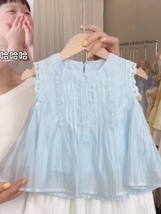#女童短袖t恤 #娃娃衫 #无袖t恤 #高品质童装 #甜美穿搭