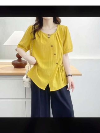 梦冬佳--110-200斤微胖大码女装夏季洋气显瘦纯色短袖上衣小衫T恤#服装搭配 #服饰种草官 #今日分享 #创作灵感