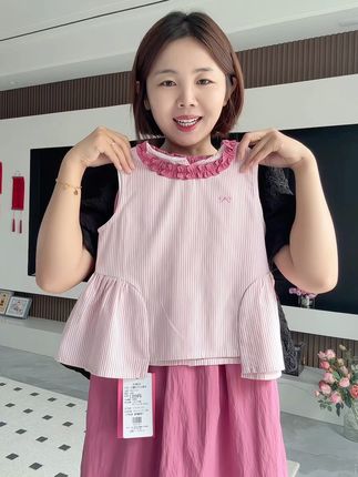 韩版粉色系超甜美的套装,速干的面料,超凉快#强烈推荐 #遮肉显瘦穿搭 #粉色系 #品牌 #甜美女孩