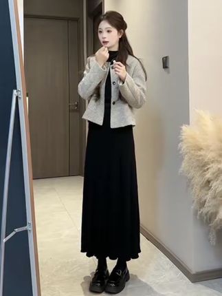 #通勤搭配 #优雅气质 #外套#长袖#半身裙
