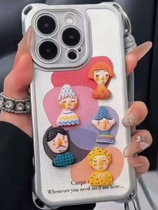 奥菲顿彩色涂鸦块四角挂绳适用苹果16/15p手机壳华为vivo小米oppo#手机壳#好物推荐#数码科技#仙女必备 #这个手机壳真的长在我心巴上了