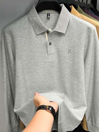 #男士polo衫#长袖polo衫#春秋内搭#商务polo衫