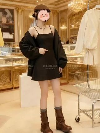 轻奢气场强大女装时尚宽松显瘦休闲外套吊带裙气质套装洋气衣服女#穿搭分享#谁穿谁好看#OOTD