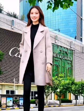 春秋穿搭#双面绒大衣#这也太好看了 #洋气宽松外套#时尚穿搭