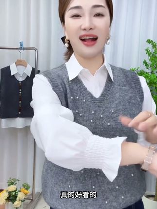 雪纺衬衫春秋季慵懒风甜美女装纯色设计感韩版白色长袖气质衬衣 #针织衫 #面料舒适透气 #百搭上衣 #衬衫穿搭 #修身显瘦