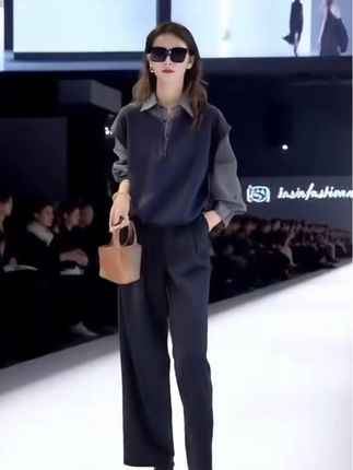 秋季大码女装胖MM独特漂亮假两件拼接格子长袖衬衫女宽松上衣 #穿出高级感 #今日穿搭 #引领时尚潮流 #高级感穿搭 #时尚简约穿搭