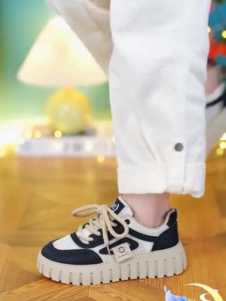 2025年夏季新款厚底透气网面休闲女鞋韩版百搭板鞋软底软面女鞋@DOU+小助手 #上热门
