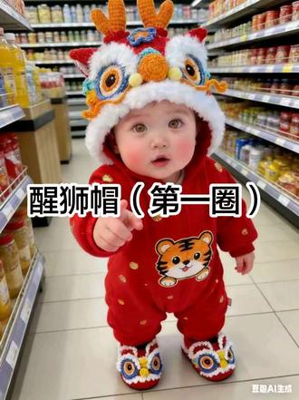 醒狮帽钩织教程#钩织手工 #醒狮帽子编织教程 #醒狮帽 #醒狮帽子 #虎头帽制作