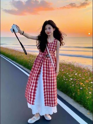 女童森系格子衫半裙套装,早秋松弛感拿捏 #早秋韩系氛围感穿搭 #早秋松弛感穿搭 #用基础款玩转一周穿搭 #夏日穿搭小心机 #女童连衣裙 @抖加🔥上热门🔥dou+🔥热点宝 @DOU+上热门