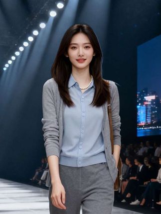 假两件撞色翻领针织开衫女#早秋穿搭 #假两件针织开衫 #翻领针织开衫 #通勤日常穿搭 #时尚百搭长袖