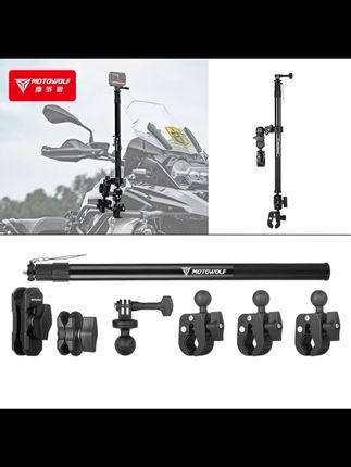 摩多狼摩托车运动相机insta360 GoPro延长自拍杆铝合金固定架#摩多狼车品改装#摩旅运动相机 #专车专用 #无损改装 #汽车好物
