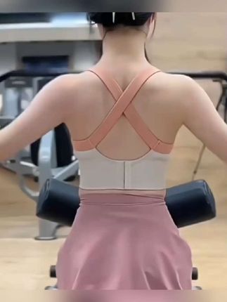 运动无痕专业防震女拼色瑜伽晨跑背心美背跑步运动内衣女装文胸#运动内衣#瑜伽内衣#防震内衣