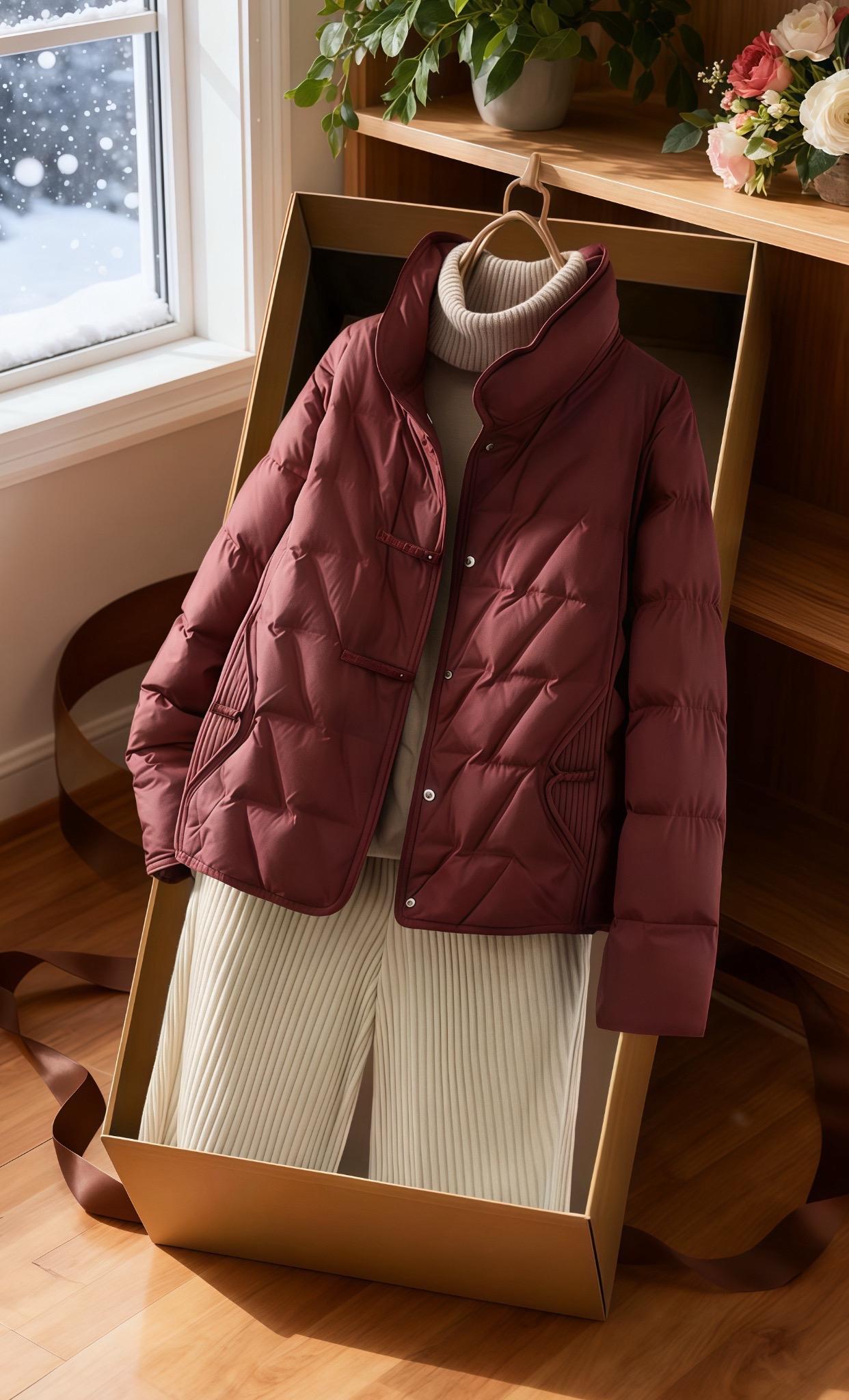 85~165斤可穿新中式轻薄立领棉服。#秋冬穿搭 #棉服也能穿出时尚感 #秋冬新款棉服#新中式国风#胖归胖又不是不会穿