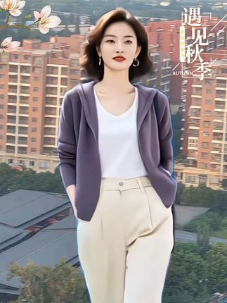 通勤慵懒风纯色长袖女春季短外套韩版短款开衫女装针织洋气#时尚洋气#显瘦显气质#谁穿谁好看