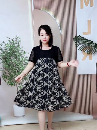 大码连衣裙从120斤穿到240斤#裙子连衣裙子长款 #夏天连衣裙