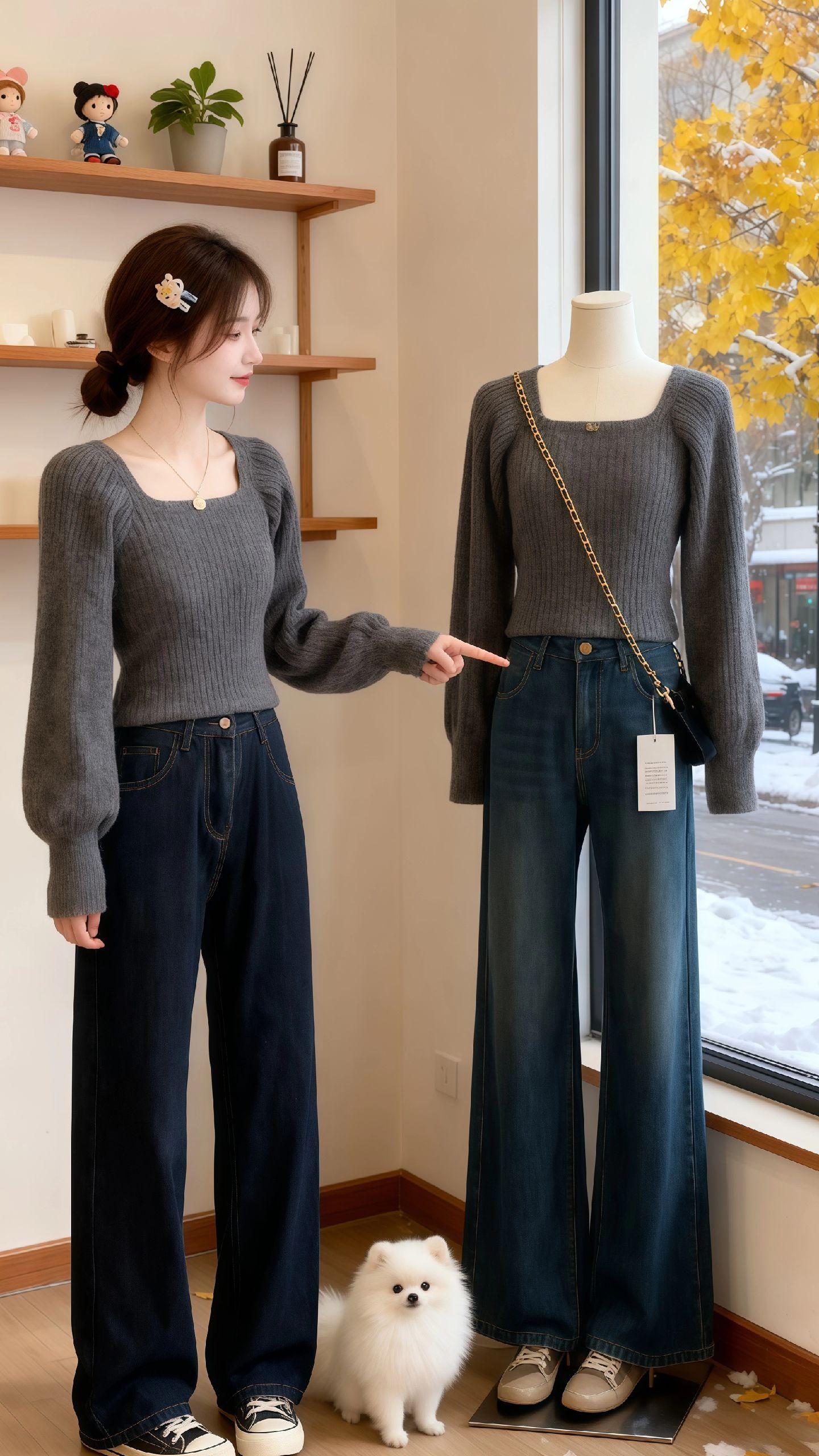 #早秋姐感气质穿搭 #高级感穿搭#早秋穿搭显贵法则 #早秋黑白灰穿搭测评 #针织衫 @抖加🔥上热门🔥dou+🔥热点宝 @抖音小助手