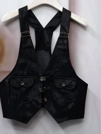 张姐新款潮牌秋季小众炸街高级感女装皮马甲9028款时尚百搭