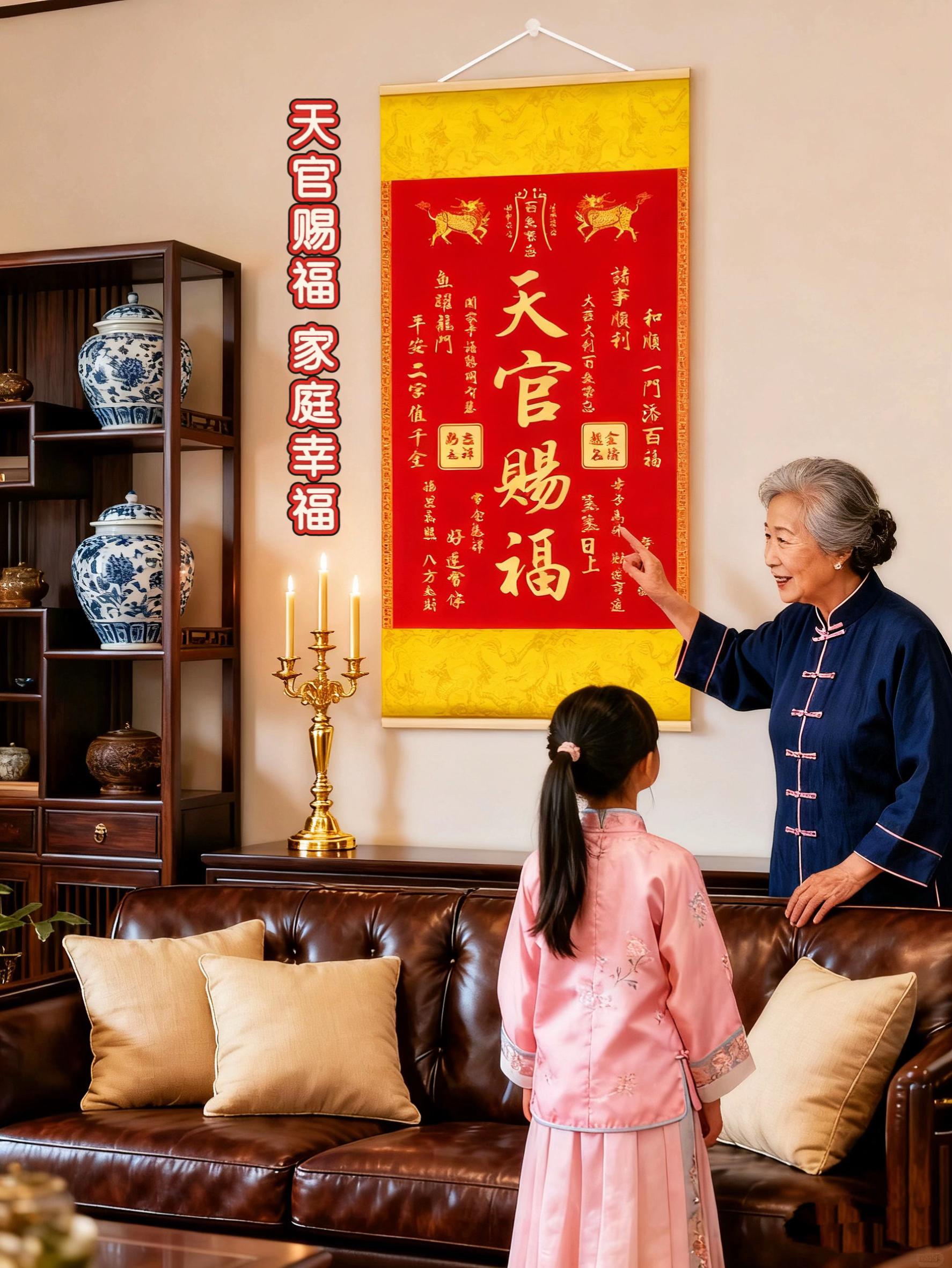 天官赐福挂画。#中式装饰挂画客厅字画 #国学文化 #天官赐福 #福到我家#福气好事抖成双
