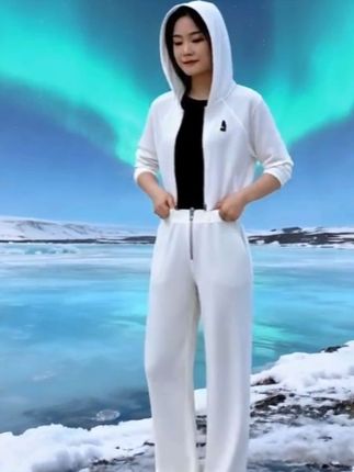 今年流行一整套ootd穿搭巨好看的夏装白色v领上衣休闲裤两件套装#好货分享