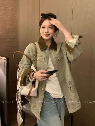 拒绝撞款!复古重工刺绣牛仔外套,设计感在线还能搭遍衣柜#ootd #牛仔外套 #130斤微胖穿搭 #早秋穿搭 #百搭显瘦