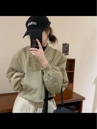 气质时尚小个子棒球服2025春秋款韩版显瘦设计短款百搭上衣外套女#创作灵感