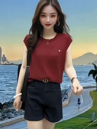 2025年薄款夏季短袖,气质洋气女装针织衫宽松洋气百搭减龄#夏季穿搭 #夏天该有的样子 #穿出自己的风格 #穿出自信穿出美丽 #谁穿谁好看不分年龄段