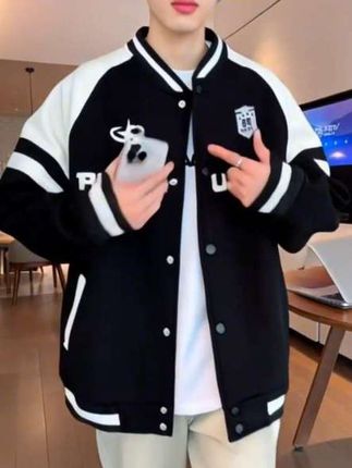 春秋季外套男棒球服夹克青少年宽松运动休闲潮流外套加绒款男生外套#时尚穿搭 #青少年棒球服#运动外套#@DOU+小助手