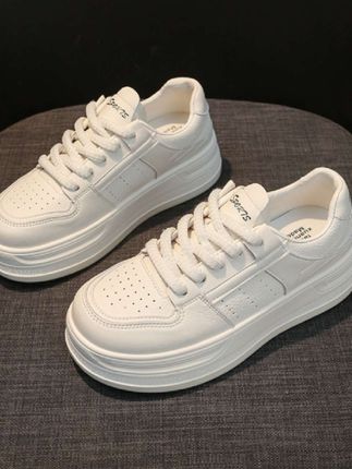 【花本纯】2025秋季新款真皮休闲小白鞋舒适平底增高时尚品牌女鞋#时尚休闲运动鞋#夏季新款