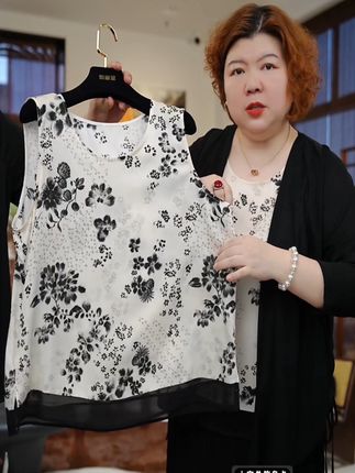 桑蚕丝薄款加宽加大背心#夏季穿搭 #品质女装 #大码女装
