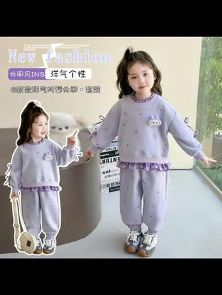 女童套装秋季2025新款儿童休闲时尚秋装女宝宝早秋洋气穿搭两件套#童装 #萌娃穿搭