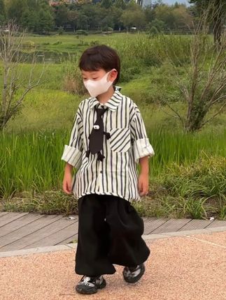 这个衬衫套装让你家娃从路人秒变潮男#潮童穿搭 #男宝穿搭 #高品质童装 #骗你生儿子