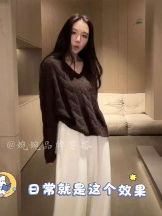 LiHuiEr李慧儿【长秋野赫】秋款设计师款咖色针织衫上衣#高级感穿搭 #针织毛衣 #气质女神 #休闲减龄穿搭 #视频同款点击购买