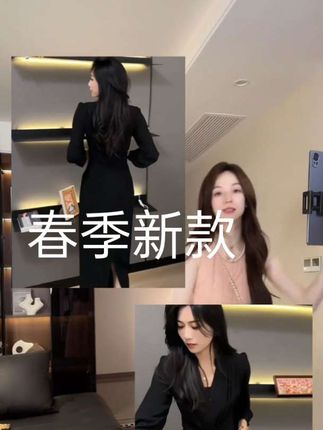 2025春季新款时尚显瘦气质女士网红洋气连衣裙百搭款D7055