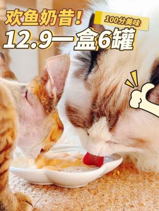 一盒6罐只要12.9!#猫罐头#欢鱼奶昔罐 #好吃到停不下来 #好吃到爆 #猫咪配餐