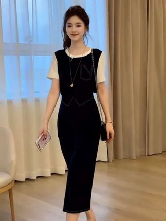 #慵懒风休闲减龄套装 #夏季新款#法式假两件上衣半身裙两件套#上热门🔥 #淑女装