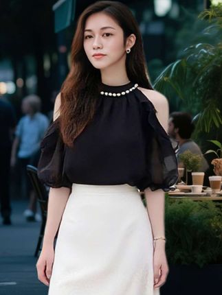 #夏季新款 #雪纺短袖 #优雅气质 #法式衬衫 #时尚洋气 @DOU+小助手