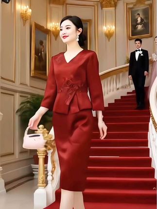 #连衣裙#礼服#假两件连衣裙#喜婆婆喜妈妈婚宴装#敬酒服@DOU+小助手 @巨量千川