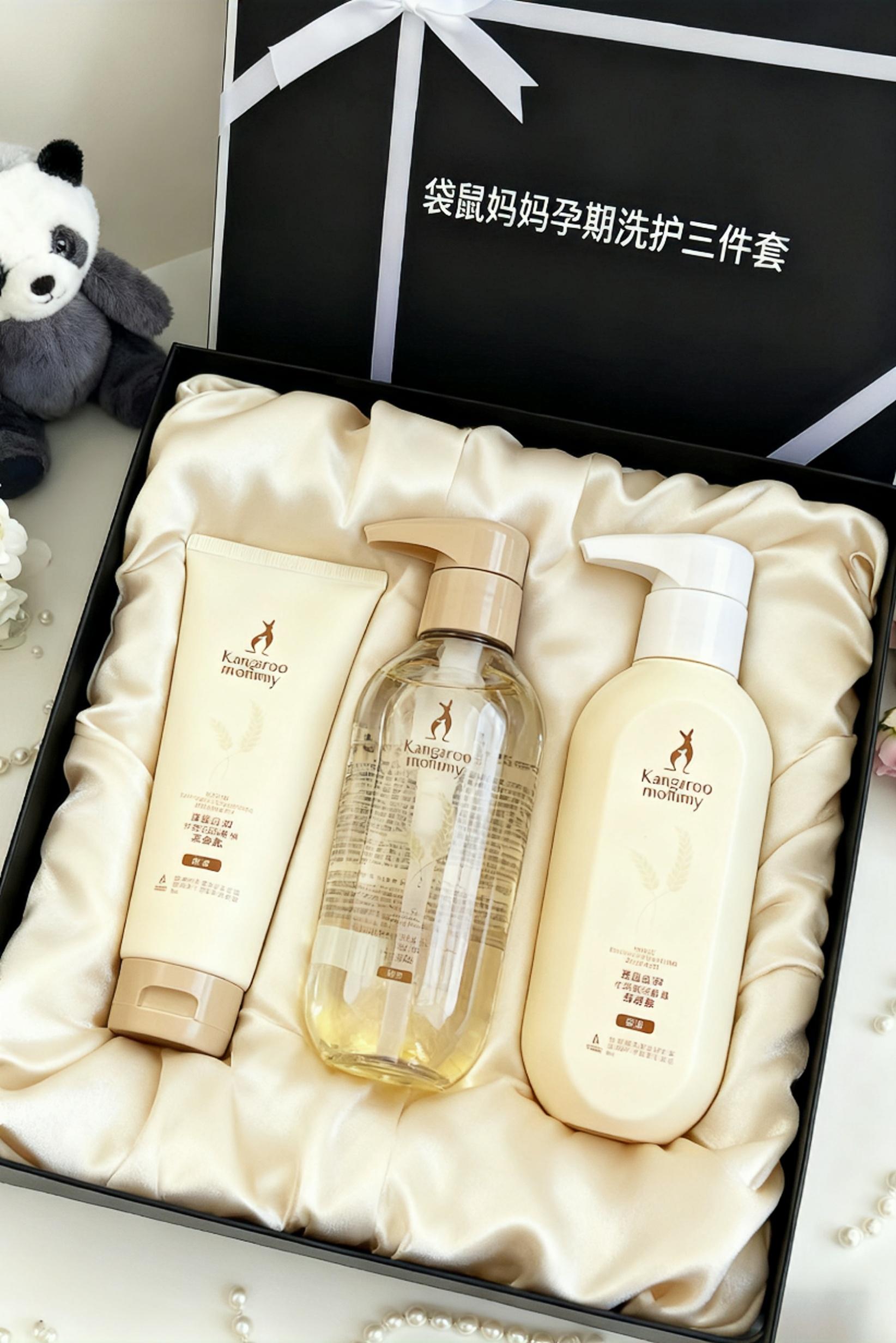 袋鼠妈妈孕期洗护三件套。#怀孕 #洗发水 #孕妇 #袋鼠妈妈 #养发护发