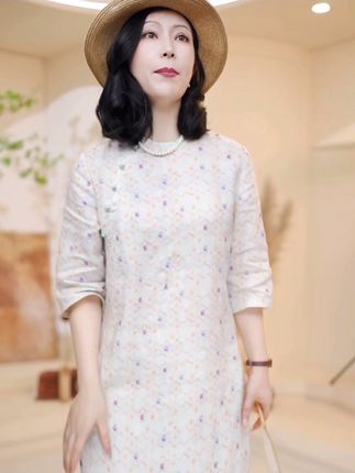 原形新中式国风复古印花连衣裙夏新款优雅显瘦百搭长裙#春款连衣裙 #早春穿搭 #初春搭配 #开春搭配 #裙装穿搭