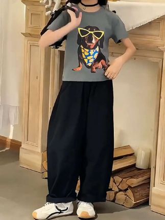 #女童夏季时髦套装 麻麻们,这款韩版女童套装夏装,2025新款洋气女孩短袖T恤大童气球裤两件套12岁#高品质童装 #潮酷穿搭 #休闲百搭 #爆款热卖中